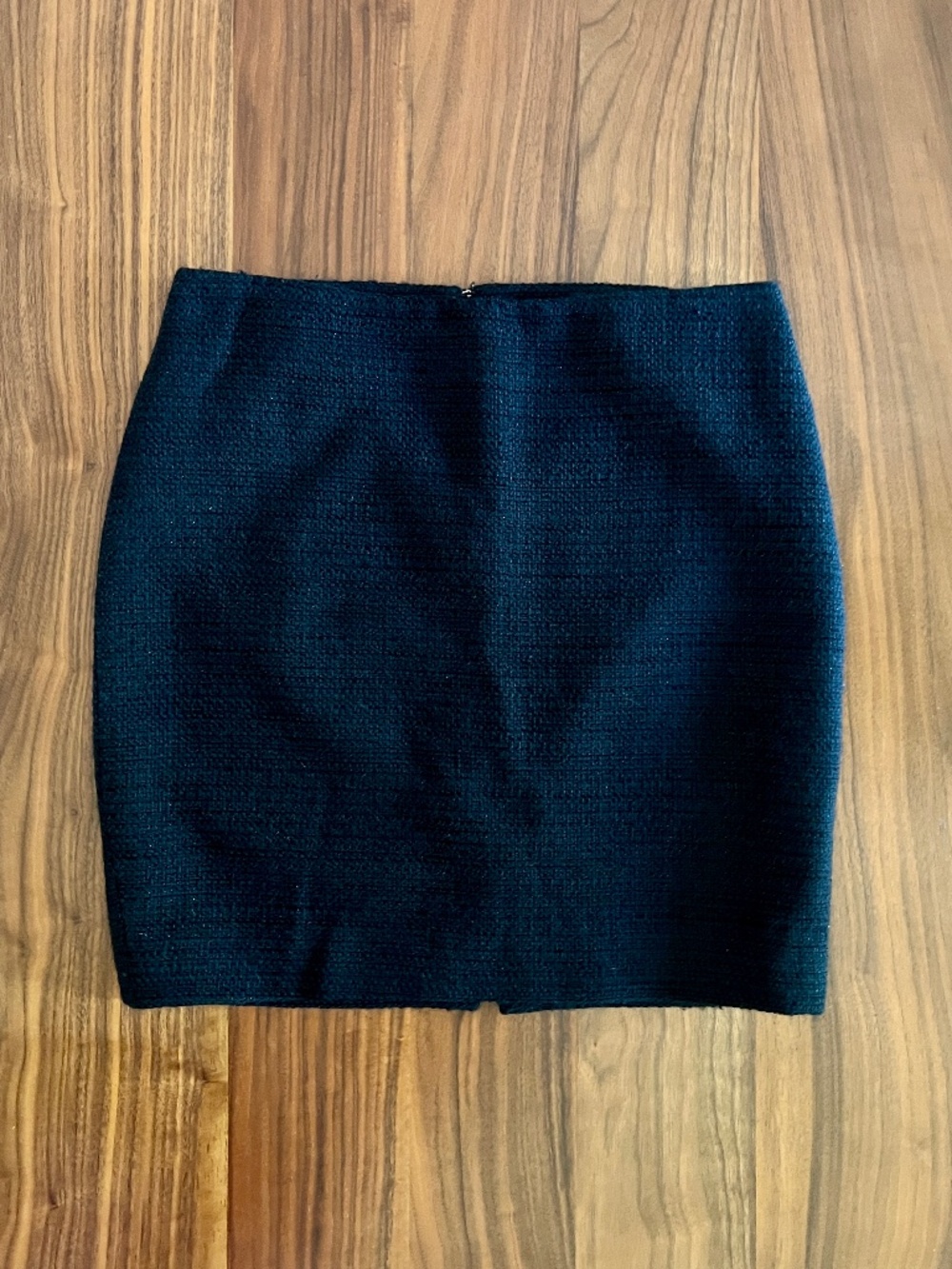 Theory Black Tweed Wool Blend Mini Skirt Back Zip Size 6